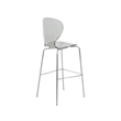 LeisureMod Oyster Plastic Barstool with Steel Frame Set of 2 Smoke