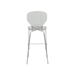 LeisureMod Oyster Plastic Barstool with Steel Frame Set of 2 Smoke