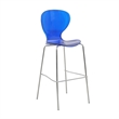 LeisureMod Oyster Plastic Barstool with Steel Frame Set of 2 Blue