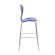 LeisureMod Oyster Plastic Barstool with Steel Frame Set of 2 Blue