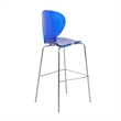 LeisureMod Oyster Plastic Barstool with Steel Frame Set of 2 Blue