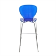 LeisureMod Oyster Plastic Barstool with Steel Frame Set of 2 Blue