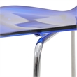 LeisureMod Oyster Plastic Barstool with Steel Frame Set of 2 Blue