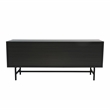 LeisureMod Rochester TV Stand with MDF Cabinet and Iron Legs in Phantom Gray