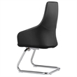 LeisureMod Celeste Faux Leather Conference Office Chair with Armrest Black