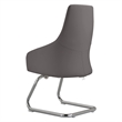 LeisureMod Celeste Faux Leather Conference Office Chair with Armrest Gray