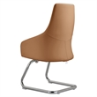 LeisureMod Celeste Faux Leather Conference Office Chair with Armrest Acorn Brown