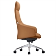 LeisureMod Celeste High-Back Faux Leather Office Chair in Acorn Brown