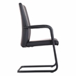 LeisureMod Evander Faux Leather Office Chair with Aluminum Frame Black