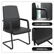LeisureMod Evander Faux Leather Office Chair with Aluminum Frame Black