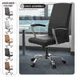 LeisureMod Evander Faux Leather Office Chair with Aluminum Frame Black