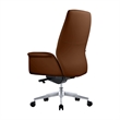 LeisureMod Summit Modern Faux Leather Conference Office Chair Dark Brown
