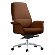 LeisureMod Summit Modern Faux Leather Conference Office Chair Dark Brown