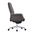 LeisureMod Summit Modern Faux Leather Conference Office Chair Gray