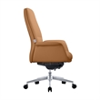 LeisureMod Summit Modern Faux Leather Conference Office Chair Acorn Brown