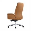 LeisureMod Summit Modern Faux Leather Conference Office Chair Acorn Brown