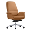 LeisureMod Summit Modern Faux Leather Conference Office Chair Acorn Brown
