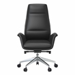 LeisureMod Summit Faux Leather High-Back Office Chair with Swivel Black