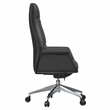 LeisureMod Summit Faux Leather High-Back Office Chair with Swivel Black