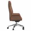 LeisureMod Summit Faux Leather High-Back Swivel Office Chair in Dark Brown