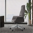 LeisureMod Summit Faux Leather High-Back Office Chair with Swivel Gray