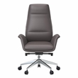 LeisureMod Summit Faux Leather High-Back Office Chair with Swivel Gray