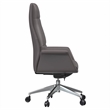 LeisureMod Summit Faux Leather High-Back Office Chair with Swivel Gray