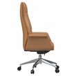 LeisureMod Summit Faux Leather High-Back Office Chair with Swivel Acorn Brown