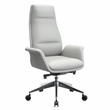 LeisureMod Summit Faux Leather High-Back Office Chair with Swivel White