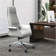 LeisureMod Summit Faux Leather High-Back Office Chair with Swivel White