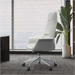 LeisureMod Summit Faux Leather High-Back Office Chair with Swivel White