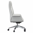 LeisureMod Summit Faux Leather High-Back Office Chair with Swivel White