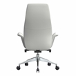 LeisureMod Summit Faux Leather High-Back Office Chair with Swivel White