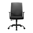 LeisureMod Evander Faux Leather Office Chair with Adjustable Height Black