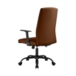 LeisureMod Evander Faux Leather Office Chair with Adjustable Height Dark Brown