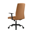 LeisureMod Evander Faux Leather Office Chair with Adjustable Height Acorn Brown