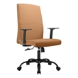 LeisureMod Evander Faux Leather Office Chair with Adjustable Height Acorn Brown