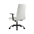LeisureMod Evander Faux Leather Office Chair with Adjustable Height White