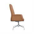 LeisureMod Summit Faux Leather Office Chair with Adjustable Height Black