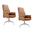 LeisureMod Summit Faux Leather Office Chair with Adjustable Height Black