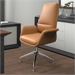 LeisureMod Summit Faux Leather Office Chair with Adjustable Height Black