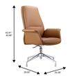 LeisureMod Summit Faux Leather Office Chair with Adjustable Height Black