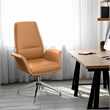 LeisureMod Summit Faux Leather Office Chair with Adjustable Height Dark Brown