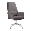LeisureMod Summit Faux Leather Office Chair with Adjustable Height Gray