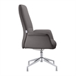 LeisureMod Summit Faux Leather Office Chair with Adjustable Height Gray