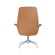 LeisureMod Summit Faux Leather Office Chair with Adjustable Height Acorn Brown