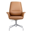 LeisureMod Summit Faux Leather Office Chair with Adjustable Height Acorn Brown