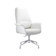 LeisureMod Summit Faux Leather Office Chair with Adjustable Height White