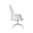 LeisureMod Summit Faux Leather Office Chair with Adjustable Height White