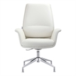 LeisureMod Summit Faux Leather Office Chair with Adjustable Height White